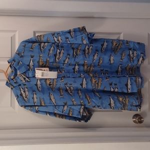 NEW! W/Tags Mens Columbia Sportswear Company Fish Button Down Shirt XLG